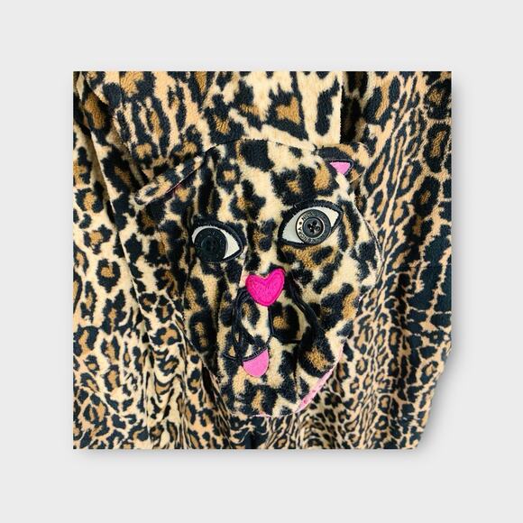 Nick & Nora Leopard Print Footed Pajamas S Womens EXC One Piece Cheetah Cat - Picture 5 of 6